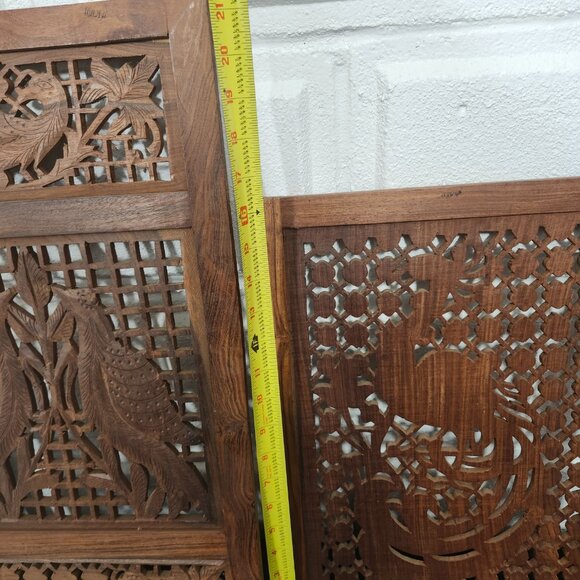 Vintage Beautifully Hand Carved Wood Panels Stamped India - Picture 8 of 8